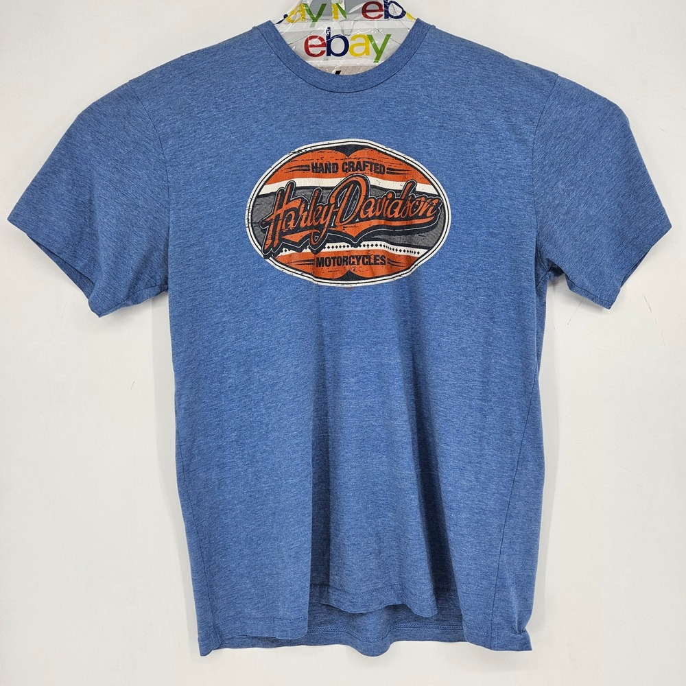 Harley‎ Davidson Shirt Mens XL Blue Graphic Tee Boerne Texas Short Sleeve Bikers